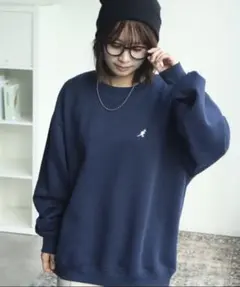 新品　KANGOL スウェット 「カンゴール」裏起毛 ガールイラスト　Lサイズ