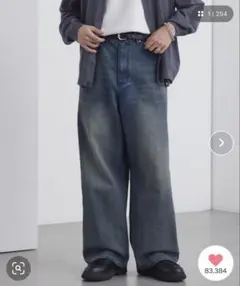 ヴィンテージメイクバギーセミワイドデニムパンツ