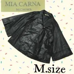 C75【MIA CARNA NICHIWA】 レザー ジャケット ブラック M寸