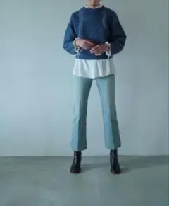 CLANE クラネ　CENTER PRESS STRAIGHT DENIM