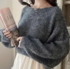 GRL 前後2Wayモヘヤタッチニットショート丈トップス mb1569