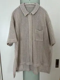 未使用　Ample アンプル　シャツ　カーディガン　日本製　クロシェ編みのサムネイル