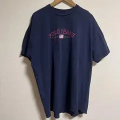 90s Polo Jeans Tシャツ ネイビー メンズXL相当サイズのサムネイル
