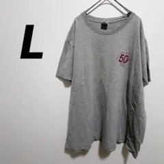 ユーロ古着 Tシャツ ステッドマン L ベルギー学校 50周年記念 杢グレー