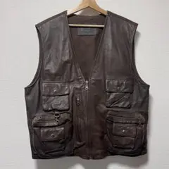 90s ST.JOHN’S BAY leather hunting vest