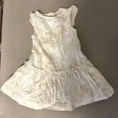 プチバトー　フリル付き　ベージュワンピース