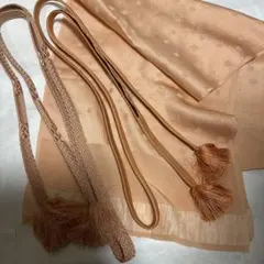 ピンクオレンジ帯締め　帯揚げセット