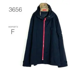 【3656】ナイロンジャケット フード ジャケット ジップアップ 美品 無地