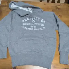 Champion グレー フード付きパーカー