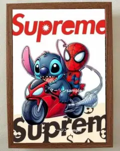 SupremeスティッチSPIDERMANポスターフレーム付き壁掛けパロディ
