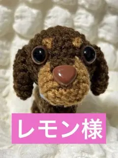 ミニチュアダックスフンド あみぐるみ 犬 胴長 ハンドメイド チョコタン