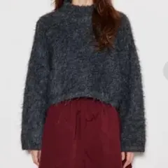 【美品】rienda リエンダ ダークグレー ニット セーター Mサイズ 可愛い