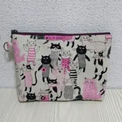 猫柄ハンドメイドポーチ