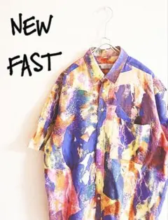 D220297 NEW FAST 総柄 ペイント 半袖シャツのサムネイル