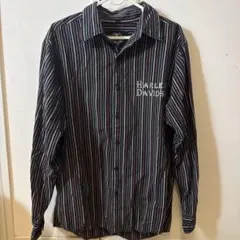 HARLEY-DAVIDSON ストライプ長袖シャツ S 刺繍