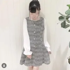 evelyn ビジューツイードワンピース