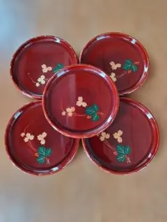 漆器 銘々皿 5枚セット 蔦文様