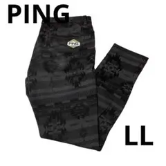 【美品】PING ピン メンズウェア ゴルフパンツ 総柄 ブラック LL