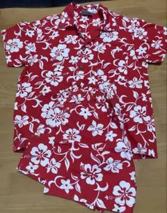 USA Sunwear 花柄アロハ赤セットアップ　110位