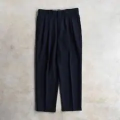 90s SLATES スレイツ ツータックスラックスダークネイビーW32 L30