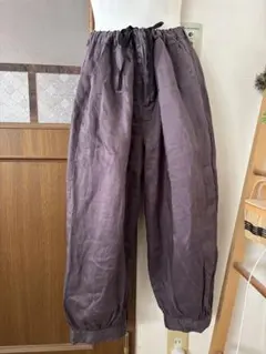 麻　100% パンツ