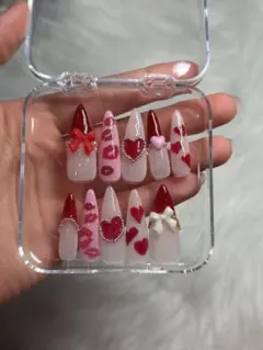 バレンタインネイル