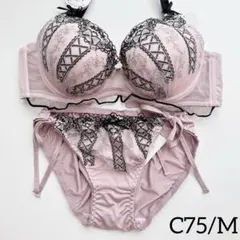 143439PK C75/M 上下セット ピンク 紐パン ギャルのサムネイル