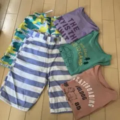 男の子130cm 半袖Tシャツ　パンツ、水着５点セット