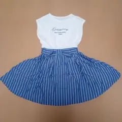 ストライプノースリーブワンピース 130