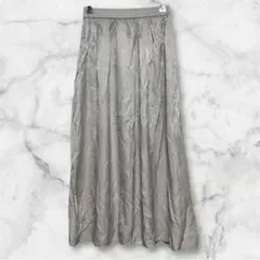 UNIQLO ベージュ プリーツ ロングスカート　ウエストゴム　ポケット付き