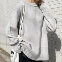 24AW Spick&span バルキーヤーンロングリブプルオーバー ニット