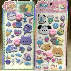 ☆動物　ねこ　いぬ　肉球シール　2枚