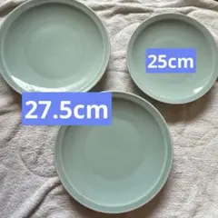 義兵龍 青磁 大皿 27.5㎝ フグ皿 特大 皿 食器 昭和レトロ 和食皿