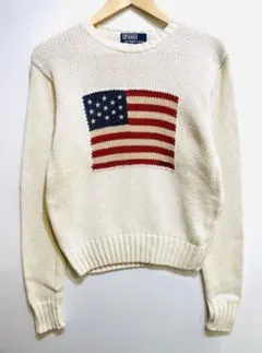 ラルフローレン ナイガイ製 星条旗 コットン ニット セーター 150cm