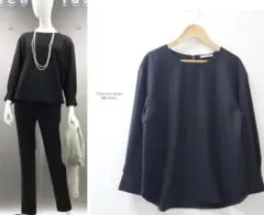 【セオリーリュクスSAXONYブラウス】ネイビー38Mサイズ