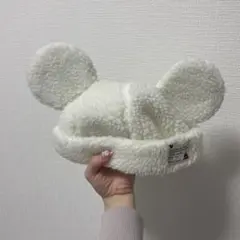 ミッキーマウス耳付き帽子 ホワイト