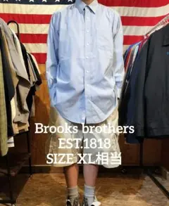 16.5 XL ブルックスブラザーズ 赤タグ ストライプシャツ 長袖 古着