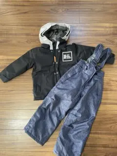 子ども用スキーウェア フード付き黒