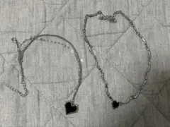 シルバー ハート型 y2k グランジ ネックレス 2点セット