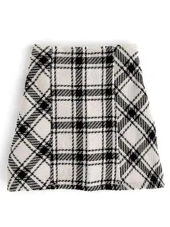 GRL バックリボンツイードチェックミニスカートgm699