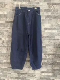 しまむら バレル ダークブルー ワイドレッグデニムのサムネイル