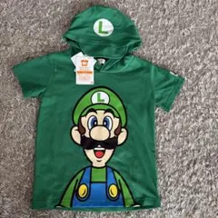 新品☆ハロウィン スーパーマリオ ルイージなりきり半袖フード付きTシャツ 110