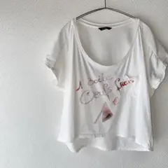 johnbull ロゴプリント 変形Tシャツ 半袖　ホワイトのサムネイル