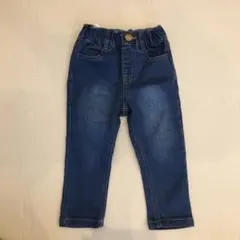 未使用タグ付きpetit mainプティマイン☆デニムパンツ80ブルー