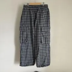 BEAMS チェックカーゴイージーパンツ