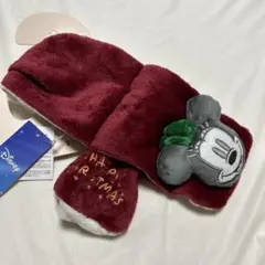 クリスマス　Xmas マフラー　ティペット　首巻き　ミニーちゃん　赤　レッド