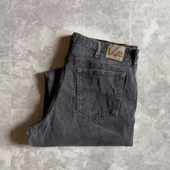 00s Lee 200 ブラックデニム W42 L32 ストレート フェード