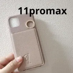 iphone11promax 背面型カードケース付きスマホケース