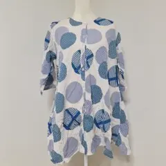 蓮花/LOTUS 圓點圖案 五分袖 寬鬆連衣裙【F】印度製