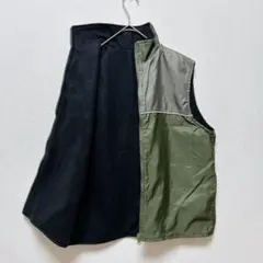 ナイロンベスト フリース リバーシブル 2way サイドポケット スタンドカラー